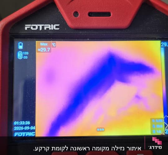 תמונה של מצלמה תרמית עם תצוגת חום